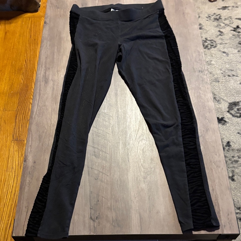 PINK Victoria's Secret Black Kids Leggings with Side Detail